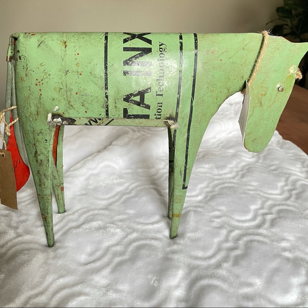 Folk art metal horse - hand crafted NWT